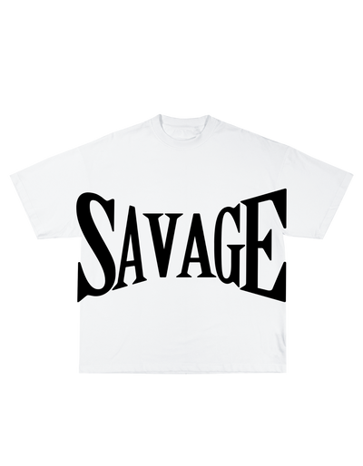 OVERSIZE тениска SAVAGE с китайски надпис и уличен стил