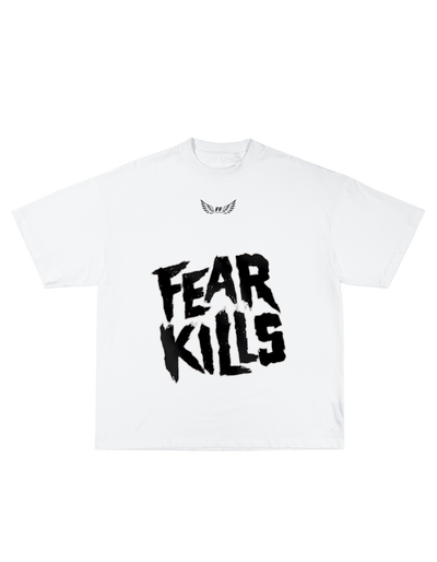 OVERSIZE тениска FEAR KILLS с китайски надпис и модерен стил