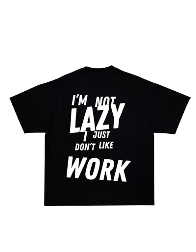 OVERSIZE тениска LAZY с китайски надпис и модерен дизайн
